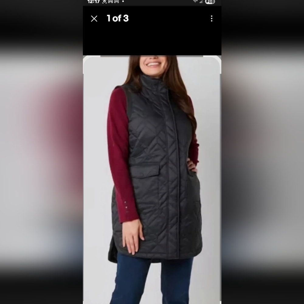 Liz Claiborne Black Quilted Vest